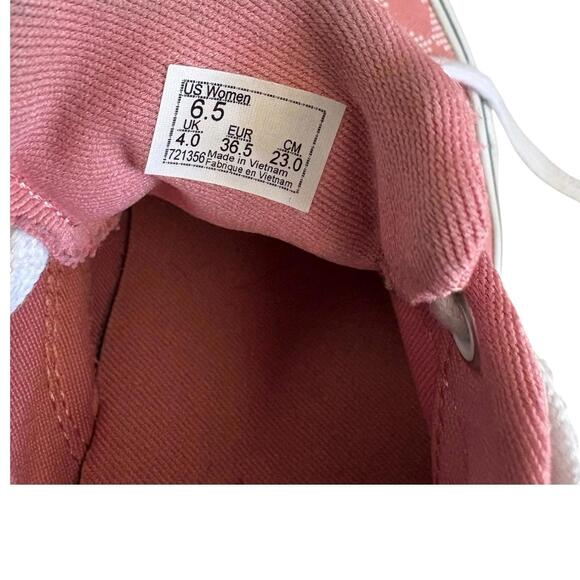 Size 6.5 - VANS tennis shoes Pink Womans Checkered - Picture 8 of 11